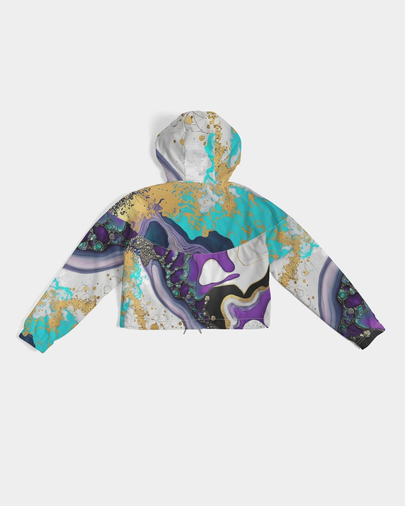 Arty cropped windbreaker for girls. Streetwear Top. Activewear Top. Runners top. Artz by WickedYo.